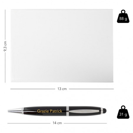 Dimensione penna USB nera per personalizzare Dimensione penna USB nera per personalizzare