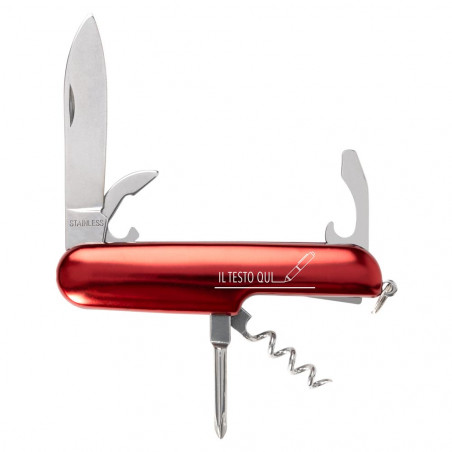 Incisione personalizzata rosso su coltello multifunzione rosso Incisione personalizzata rosso su coltello multifunzione rosso