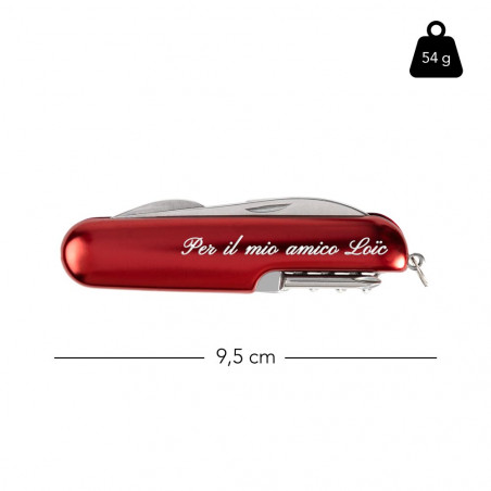 Dimensione del coltello da tasca rosso multifunzione Dimensione del coltello da tasca rosso multifunzione