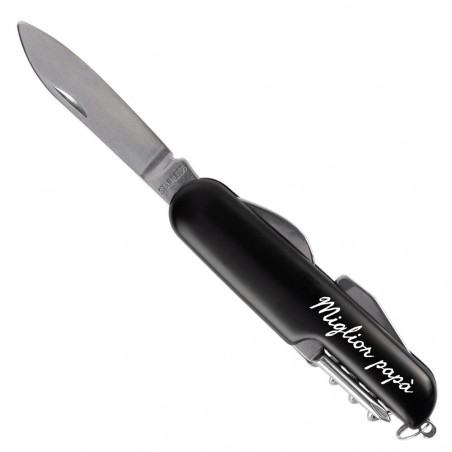 Coltello multifunzione nero per personalizzare Coltello multifunzione nero per personalizzare