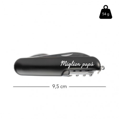 Dimensione del coltello multifunzione nero Dimensione del coltello multifunzione nero