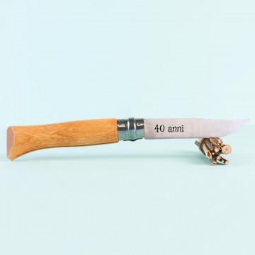 Cassa Opinel con coltello inciso e cassa