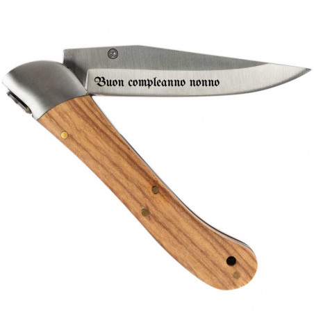 Coltello pieghevole di qualità con incisione della lama Coltello pieghevole di qualità con incisione della lama