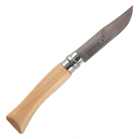 Coltello da tasca Opinel design incisione testo natura Coltello da tasca Opinel design incisione testo natura