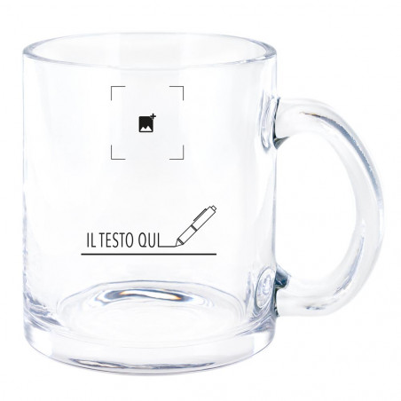 Coppa di vetro con incisione di testo Coppa di vetro con incisione di testo