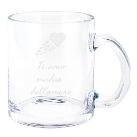 Tazza di vetro incisa unica Tazza di vetro incisa unica