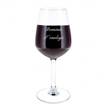 Grande vetro di vino inciso