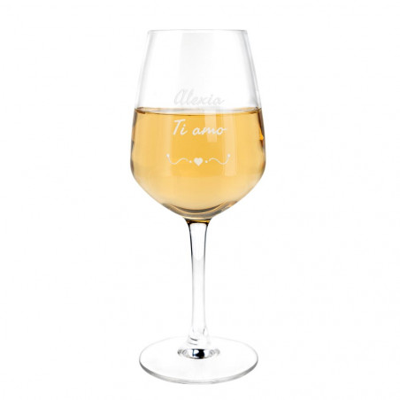 Vetro vino bianco design cuore unico Vetro vino bianco design cuore unico