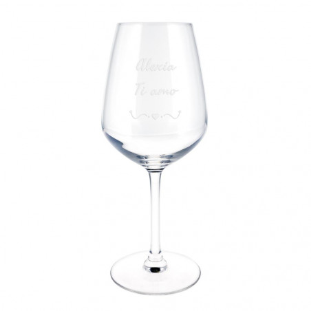 Vetro vino bianco design cuore per personalizzare Vetro vino bianco design cuore per personalizzare