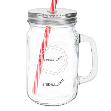 Vetro Mason Jar con disegno di compleanno inciso Vetro Mason Jar con disegno di compleanno inciso
