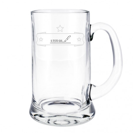 Tazza birra incisione testo con design bistrot Tazza birra incisione testo con design bistrot