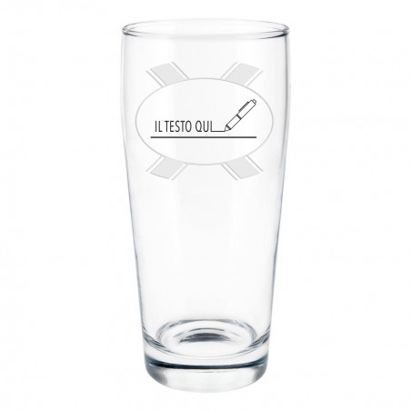 Vetro tradizionale di birra con incisione di testo