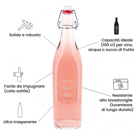 Bottiglia di vetro con tappo unico Bottiglia di vetro con tappo unico