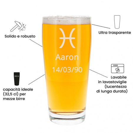 Vetro di birra mezzo inciso Vetro di birra mezzo inciso