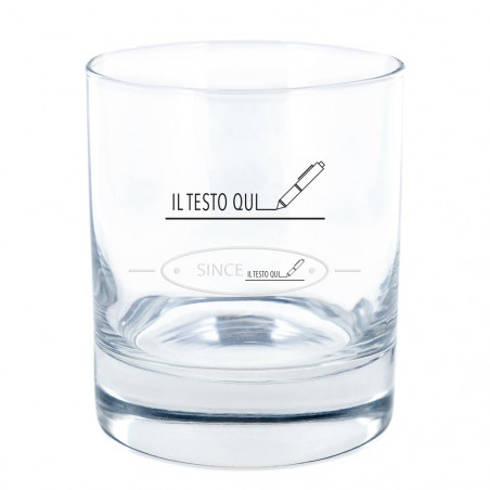 Since Bicchiere da whisky con testo inciso Since Bicchiere da whisky con testo inciso