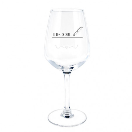 Bicchiere da vino rosso a cuore unico e personalizzato Bicchiere da vino rosso a cuore unico e personalizzato