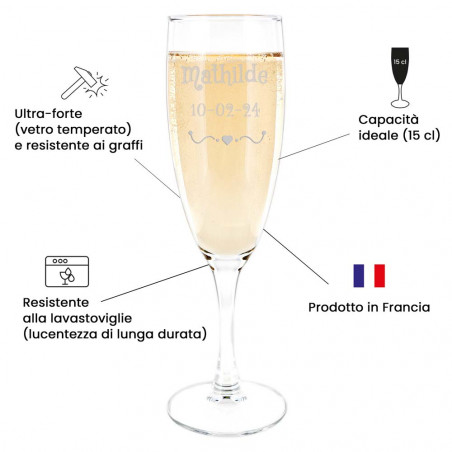 Atits de la flute à Champagne design coeur Atits de la flute à Champagne design coeur