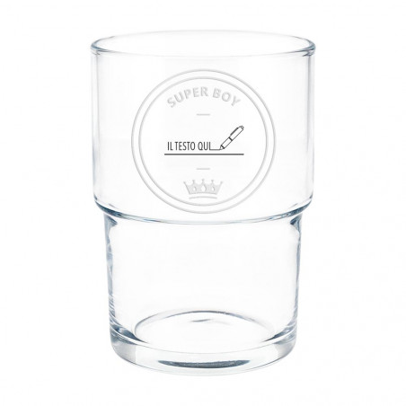 Bicchiere acqua ragazzo con incisione di testo Bicchiere acqua ragazzo con incisione di testo