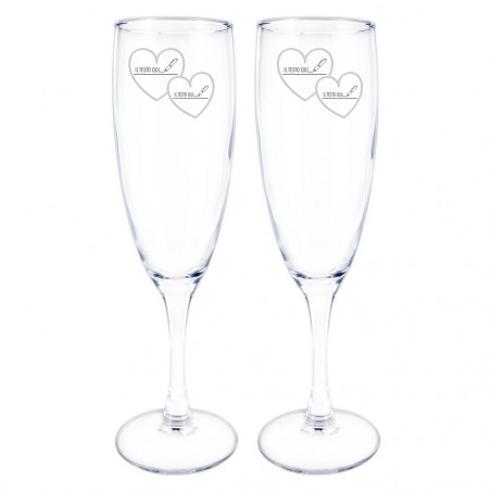 2 flauti di champagne iniziali per una coppia 2 flauti di champagne iniziali per una coppia