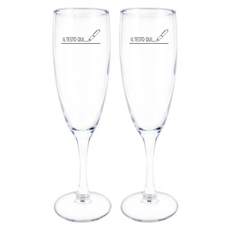 Flauto champagne Duo inciso con il tuo testo Flauto champagne Duo inciso con il tuo testo
