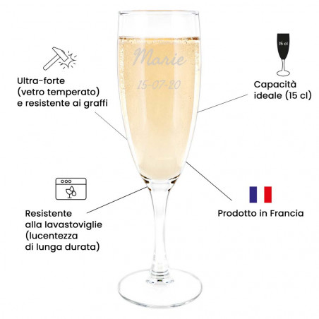 Vantaggio personalizzato di Champagne Flute Vantaggio personalizzato di Champagne Flute