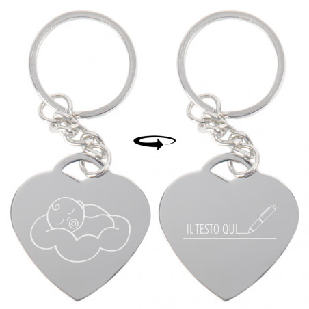 Portachiavi con cuore bimbo inciso Portachiavi con cuore bimbo inciso