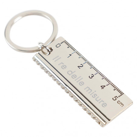 Portachiavi righello metallico con testo da incidere Portachiavi righello metallico con testo da incidere