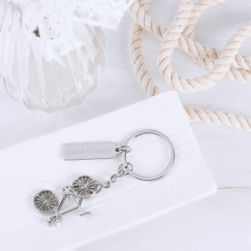 Portachiavi per bicicletta con piastra incisa