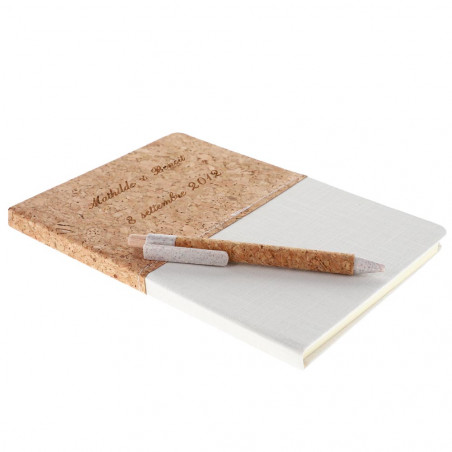 Notepad in sughero e tessuto personalizzazione incisione Notepad in sughero e tessuto personalizzazione incisione