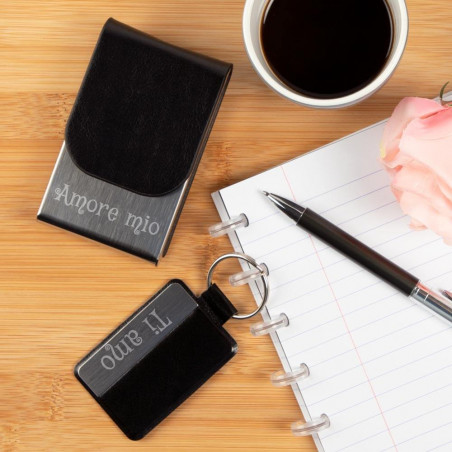 scatola personalizzata e porta carte incise e portachiavi scatola personalizzata e porta carte incise e portachiavi