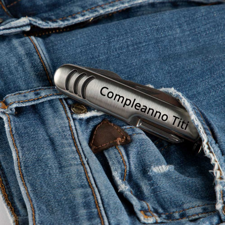 Personalizzazione argento multifunzionale coltello inciso Personalizzazione argento multifunzionale coltello inciso