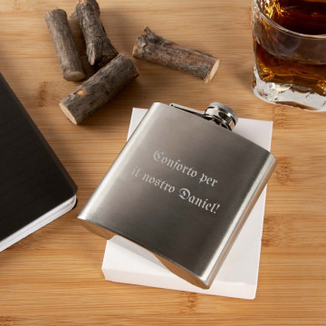 Personale Fiasco Whisky con incisione di testo