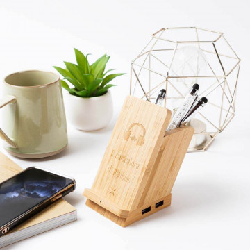 Portapenne in legno multifunzione personalizzato per l'ufficio