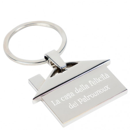 Porta chiave a forma di casa incisa personalizzabile Porta chiave a forma di casa incisa personalizzabile