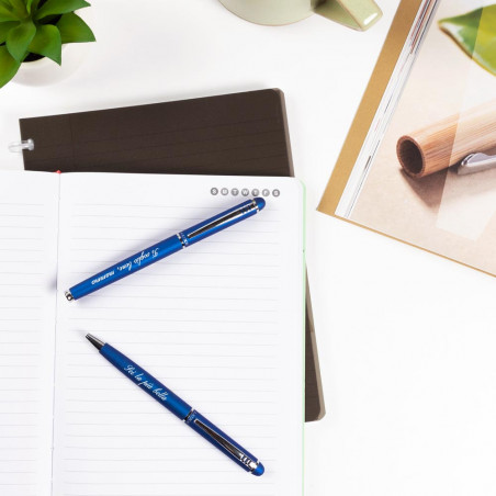 Set di 2 penne di lusso colore blu per incidere Set di 2 penne di lusso colore blu per incidere