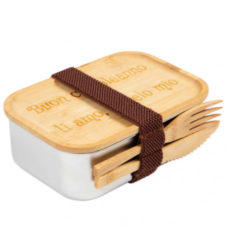 Scatola da pranzo in acciaio inciso Scatola da pranzo in acciaio inciso