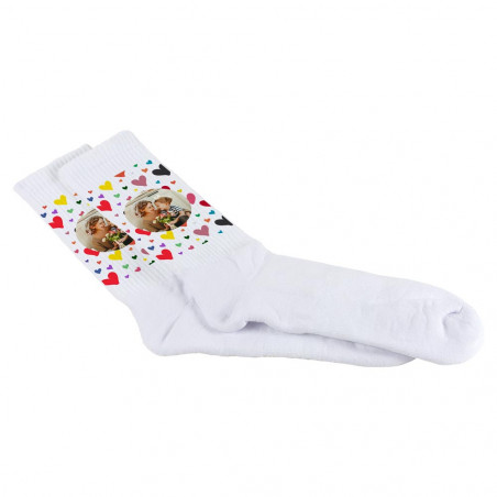 Calza foto con cuore colorato