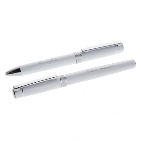 Set 2 penne bianche incise