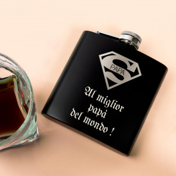 Fiaschetta in acciaio nero personalizzata