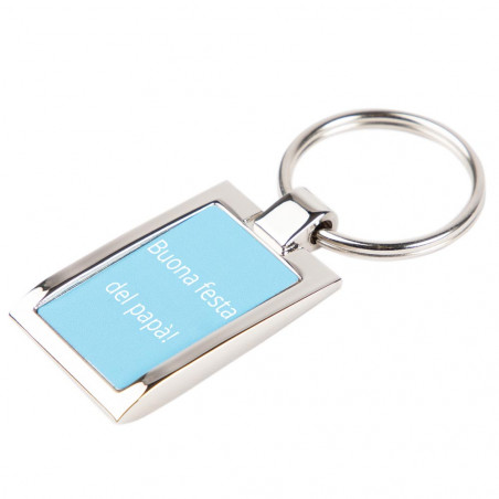 Portachiavi rettangolo doppio lato personalizzabile