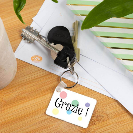 Portachiavi rettangolo personalizzabile doppio lato