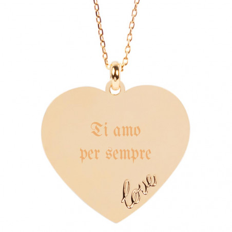 Amore cuore collana placcato Oro giallo 18 carati personalizzato Amore cuore collana placcato Oro giallo 18 carati personalizzato