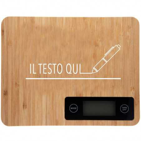 Personalizzazione bilanciamento cucina testo incisione