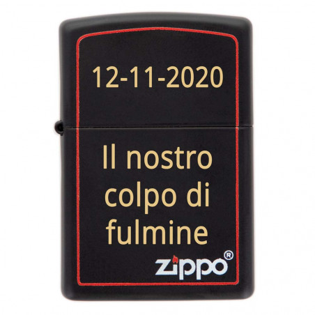 Zippo nero briquet rosso bordo