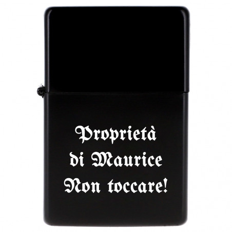 Briquet storm nero brillante inciso