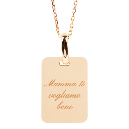 Piccolo oro placcato rettangolo collana