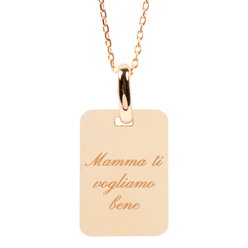 Collana rettangolare in oro personalizzato