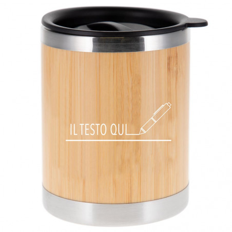 Incisione del testo della tazza di legno Incisione del testo della tazza di legno