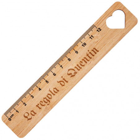 Regola decimale in legno inciso