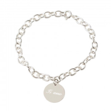 Bracciale in medaglione inciso testo